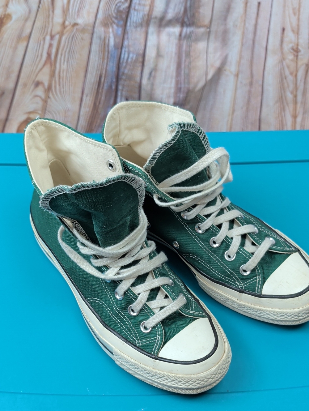Converse  Green High-Top Canvas Sneakers Women's 9